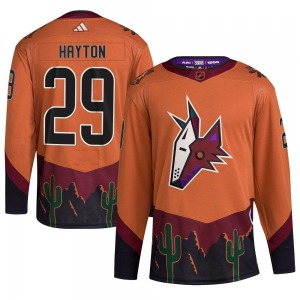 Barrett Hayton Arizona Coyotes Adidas Authentic Orange Reverse Retro 2.0 Jersey