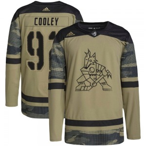 Youth Logan Cooley Arizona Coyotes Adidas Authentic Camo Military Appreciation Practice Jersey