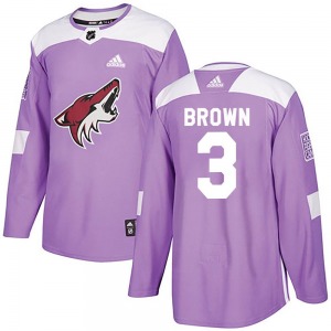 Josh Brown Arizona Coyotes Adidas Authentic Purple Fights Cancer Practice Jersey