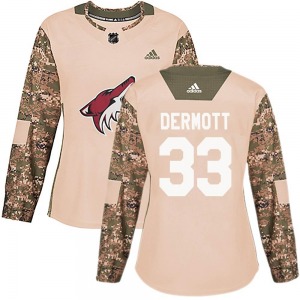 Women's Travis Dermott Arizona Coyotes Adidas Authentic Camo Veterans Day Practice Jersey
