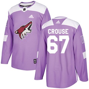 Youth Lawson Crouse Arizona Coyotes Adidas Authentic Purple Fights Cancer Practice Jersey