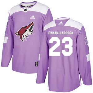 Youth Oliver Ekman-Larsson Arizona Coyotes Adidas Authentic Purple Fights Cancer Practice Jersey