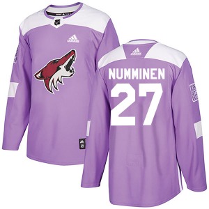 Youth Teppo Numminen Arizona Coyotes Adidas Authentic Purple Fights Cancer Practice Jersey