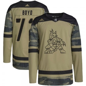 Travis Boyd Arizona Coyotes Adidas Authentic Camo Military Appreciation Practice Jersey