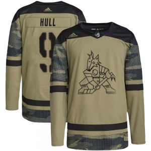 Bobby Hull Arizona Coyotes Adidas Authentic Camo Military Appreciation Practice Jersey