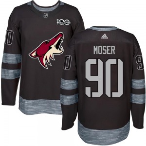Youth J.J. Moser Arizona Coyotes Authentic Black 1917-2017 100th Anniversary Jersey