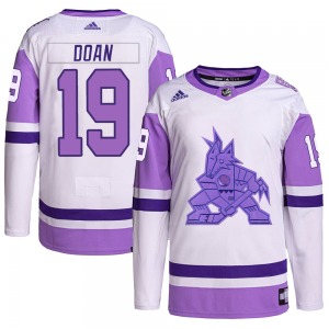 Youth Shane Doan Arizona Coyotes Adidas Authentic White/Purple Hockey Fights Cancer Primegreen Jersey