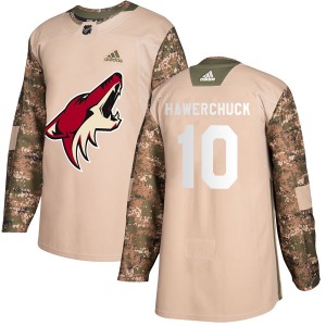 Youth Dale Hawerchuck Arizona Coyotes Adidas Authentic Camo Veterans Day Practice Jersey