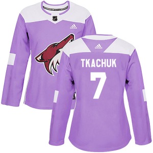 Women's Keith Tkachuk Arizona Coyotes Adidas Authentic Purple Fights Cancer Practice Jersey