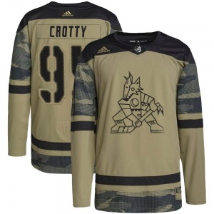 Cameron Crotty Arizona Coyotes Adidas Authentic Camo Military Appreciation Practice Jersey